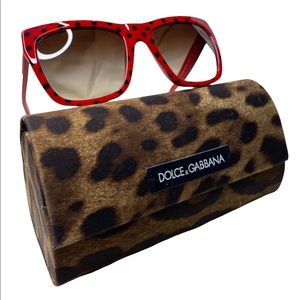 Dolce and Gabbana Red w/ Black Polka Dot Sunglasses
